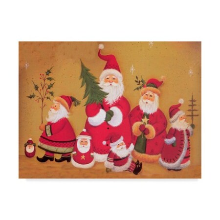 Beverly Johnston 'Santas Decorating' Canvas Art,24x32
